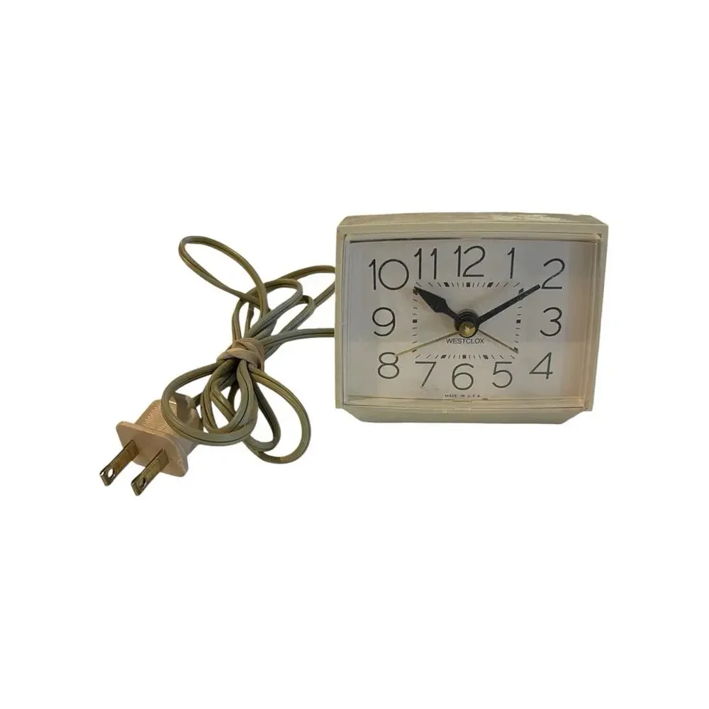Vintage Westclox Bold II Electric Alarm Clock Model 22189 Ivory Made in USA